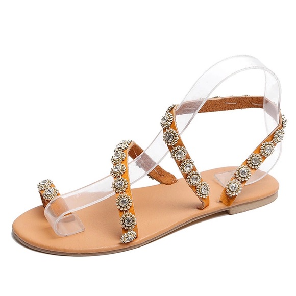 🎉 HP🎉 Gorgeous Boho Sandals with Crystal Detail - Picture 7 of 7